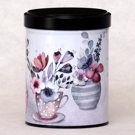 Boîte à thé illustrée empilable Bouquets