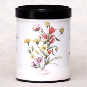 Boîte à thé illustrée empilable Fleurs des champs