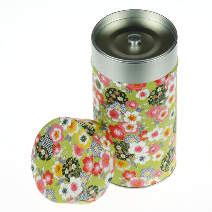 Big washi tea tin Wakaba