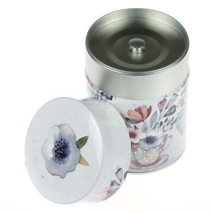 Illustrated tea tin Bouquets