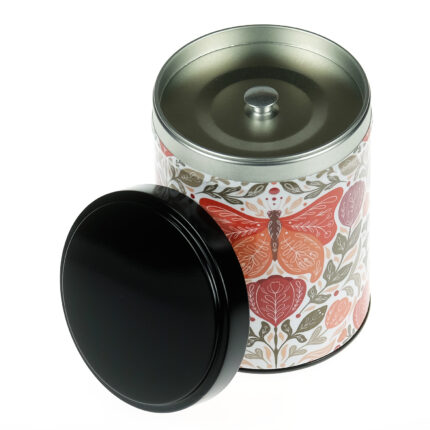 Stackable illustrated tea tin Folk