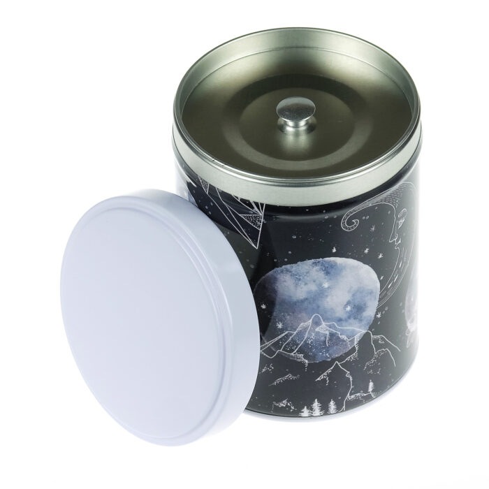 Stackable illustrated tea tin Lunare