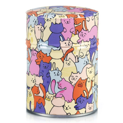 Illustrated tea tin Chats mêlées