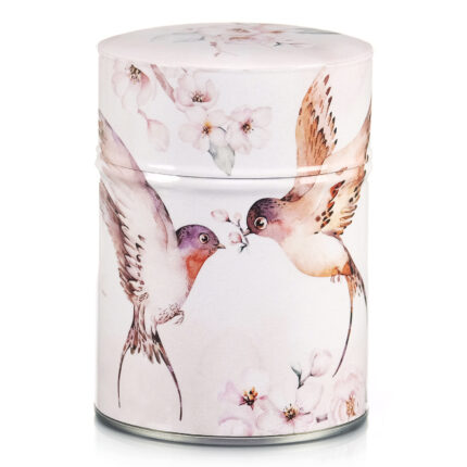 Illustrated tea tin Sakura &amp; Tsubame