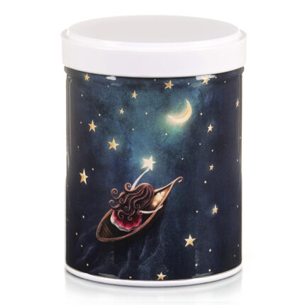 Illustrated and stackable tea tin Fille aux étoiles