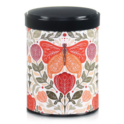 Illustrated and stackable tea tin Folk
