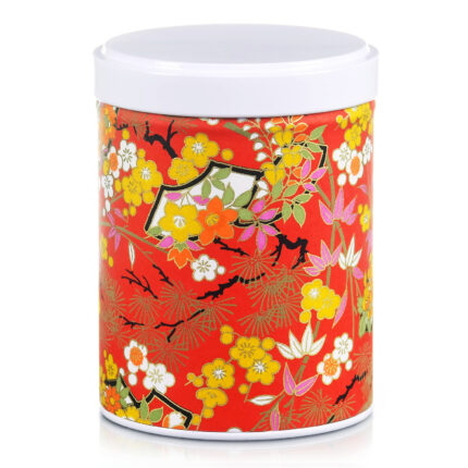 Stackable washi tea tin Shirako