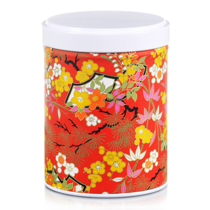 Stackable washi tea tin Shirako