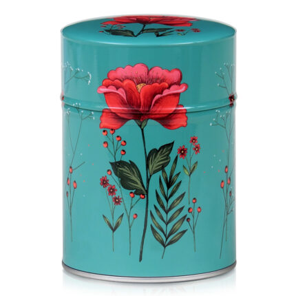 Boîte à thé illustrées Fleur rouge