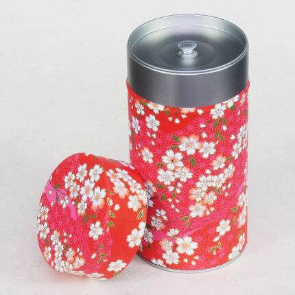 Grande boîte à thé artisanale washi Akai