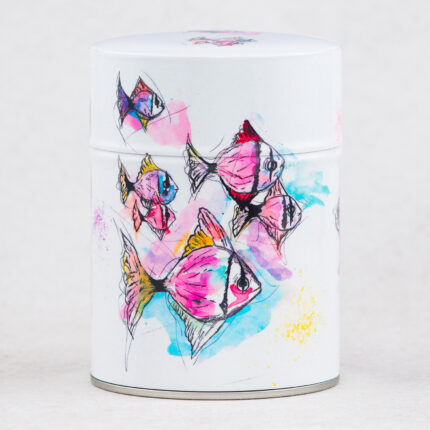 Boîte à thé illustrée Nuage de poissons / Lea Medine