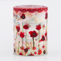Traditional French Handcrafted Illustrated Tea Caddy - Poppies by Minasmoke