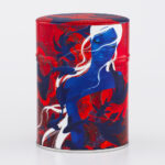 Boîte à thé traditionnelle illustrée artisanale française - Power Fish par Misstigri