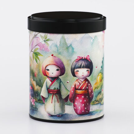 Boîte à thé empilable illustrée artisanale française - Aijin