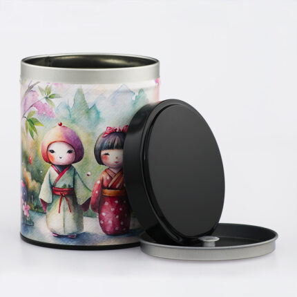 Boîte à thé empilable illustrée artisanale française - Aijin
