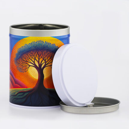 Boîte à thé empilable illustrée artisanale française - Arbre de vie