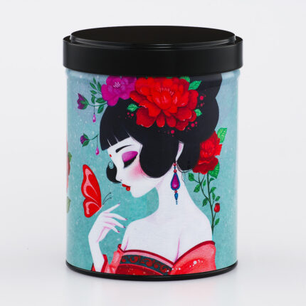 Boîte à thé empilable illustrée artisanale française - Ayaka par Sybile Art