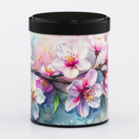 Boîte à thé empilable illustrée artisanale française - Cherry Blossom