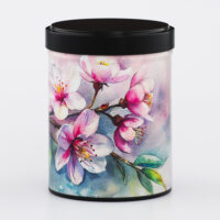 Boîte à thé empilable illustrée artisanale française - Cherry Blossom