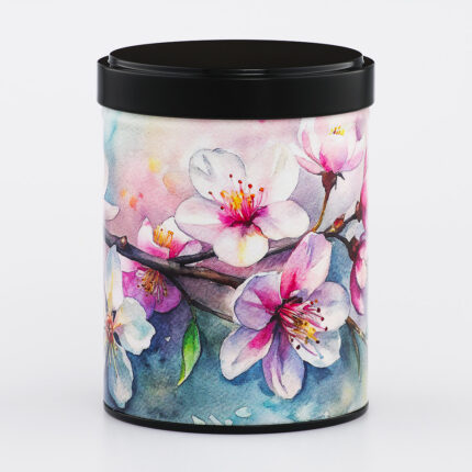 Boîte à thé empilable illustrée artisanale française - Cherry Blossom