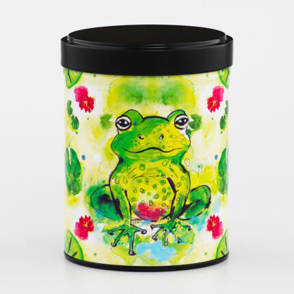 Boîte à thé empilable illustrée artisanale française - Grenouille Zen par Lea Medine