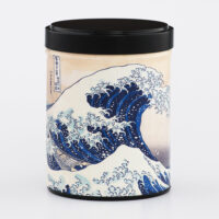 Scatola da tè impilabile illustrata realizzata a mano in Francia - Hokusai