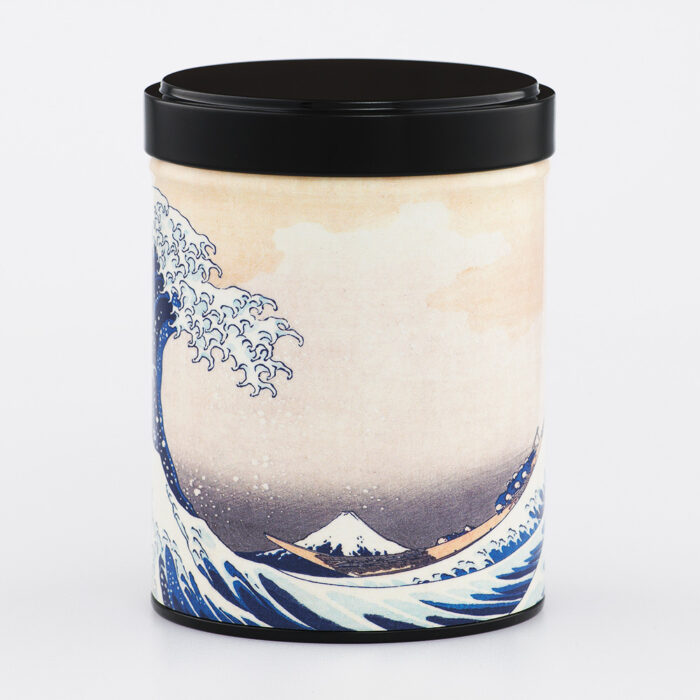 Scatola da tè impilabile illustrata realizzata a mano in Francia - Hokusai