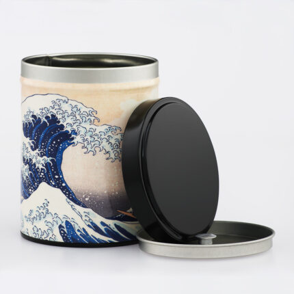Scatola da tè impilabile illustrata realizzata a mano in Francia - Hokusai