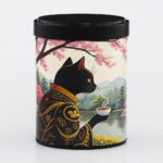 Caja de té apilable ilustrada hecha a mano francesa Mugi