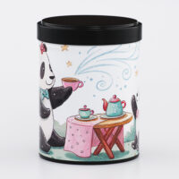 French handcrafted illustrated stackable tea box - Panda Cha