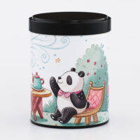 French handcrafted illustrated stackable tea box - Panda Cha