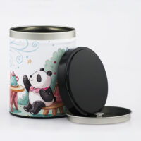French handcrafted illustrated stackable tea box - Panda Cha
