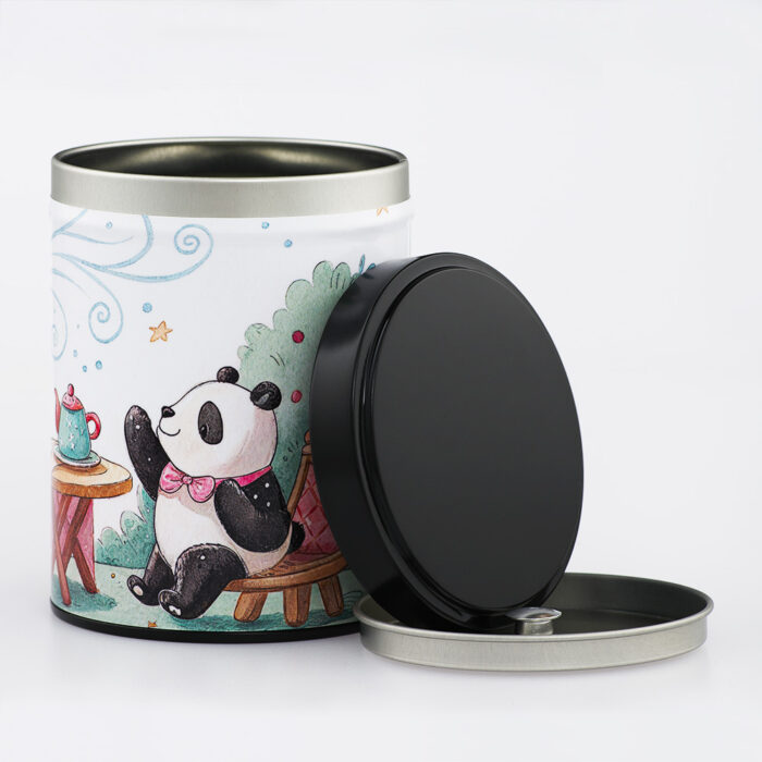 French handcrafted illustrated stackable tea box - Panda Cha