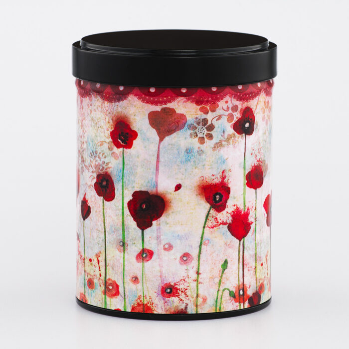 French Handmade Illustrated Stackable Tea Box - Poppies by Minasmoke