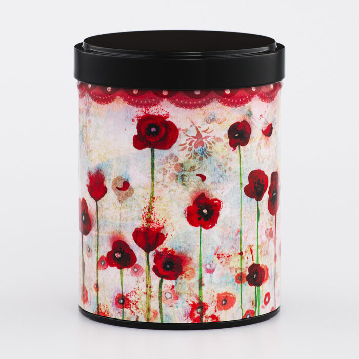 French Handmade Illustrated Stackable Tea Box - Poppies by Minasmoke