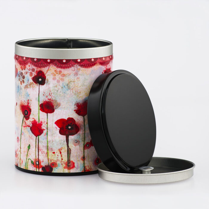 French Handmade Illustrated Stackable Tea Box - Poppies by Minasmoke