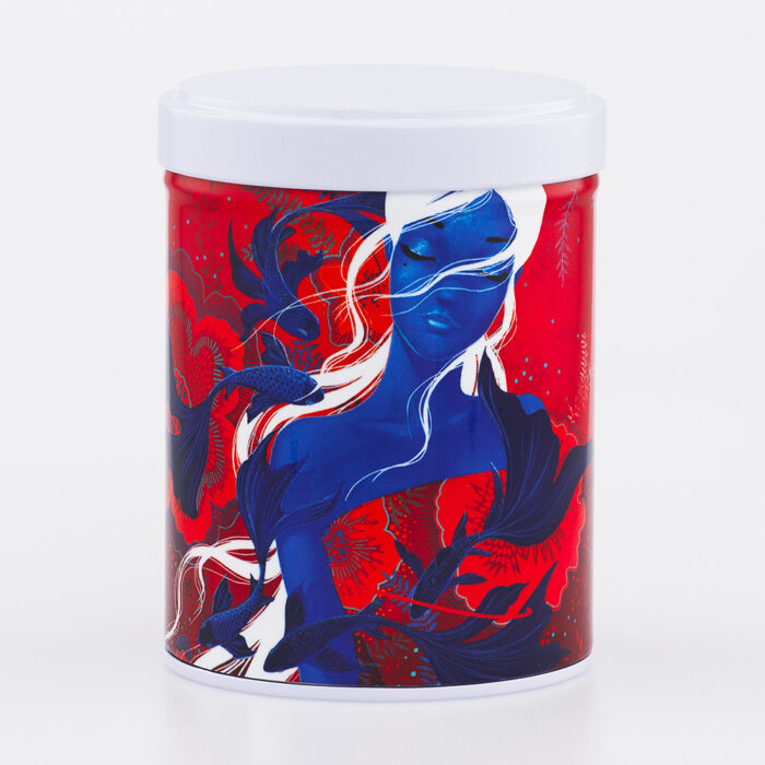 French handcrafted illustrated stackable tea box - Power Fish by Misstigri
