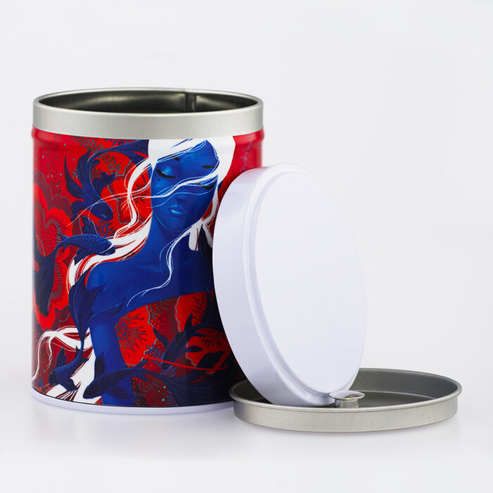 French handcrafted illustrated stackable tea box - Power Fish by Misstigri
