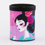 Boîte à thé empilable illustrée artisanale française - Power Fish par Sybile Art