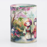 Boîte à thé traditionnelle illustrée artisanale française - Aijin