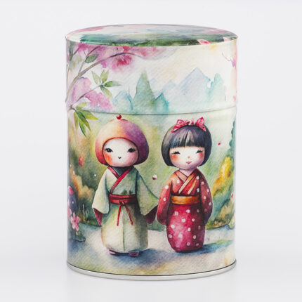 Boîte à thé traditionnelle illustrée artisanale française - Aijin