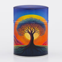Boîte à thé traditionnelle illustrée artisanale française - Arbre de vie