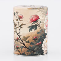 Boîte à thé traditionnelle illustrée artisanale française - Botan