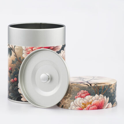 Boîte à thé traditionnelle illustrée artisanale française - Botan