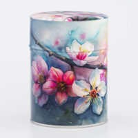 Boîte à thé traditionnelle illustrée artisanale française - Cherry Blossom