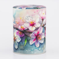 Boîte à thé traditionnelle illustrée artisanale française - Cherry Blossom