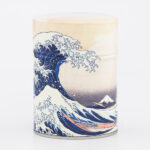 Traditional illustrated tea box, French handcrafted - Hokusai
