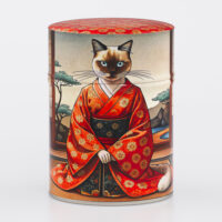 Boîte à thé traditionnelle illustrée artisanale française - Mao Mao