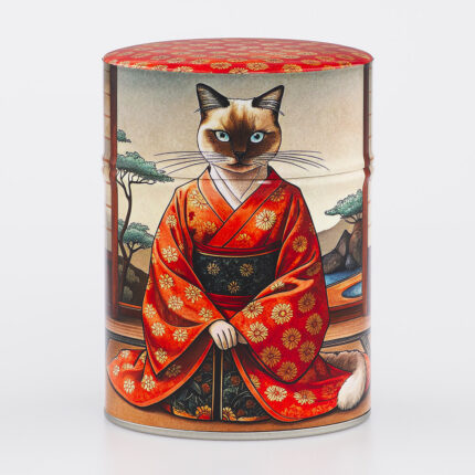 Boîte à thé traditionnelle illustrée artisanale française - Mao Mao