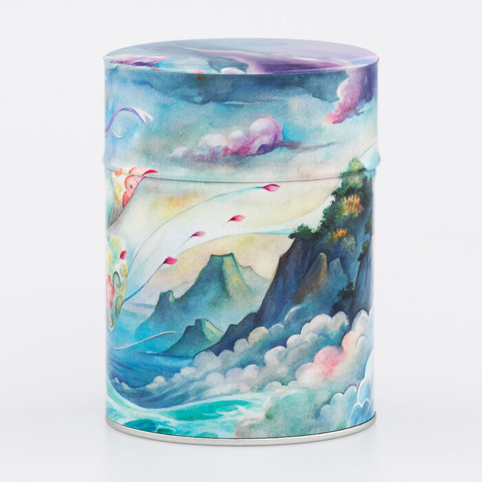 Caja de té ilustrada tradicional, artesanía francesa - Miss Koinobori
